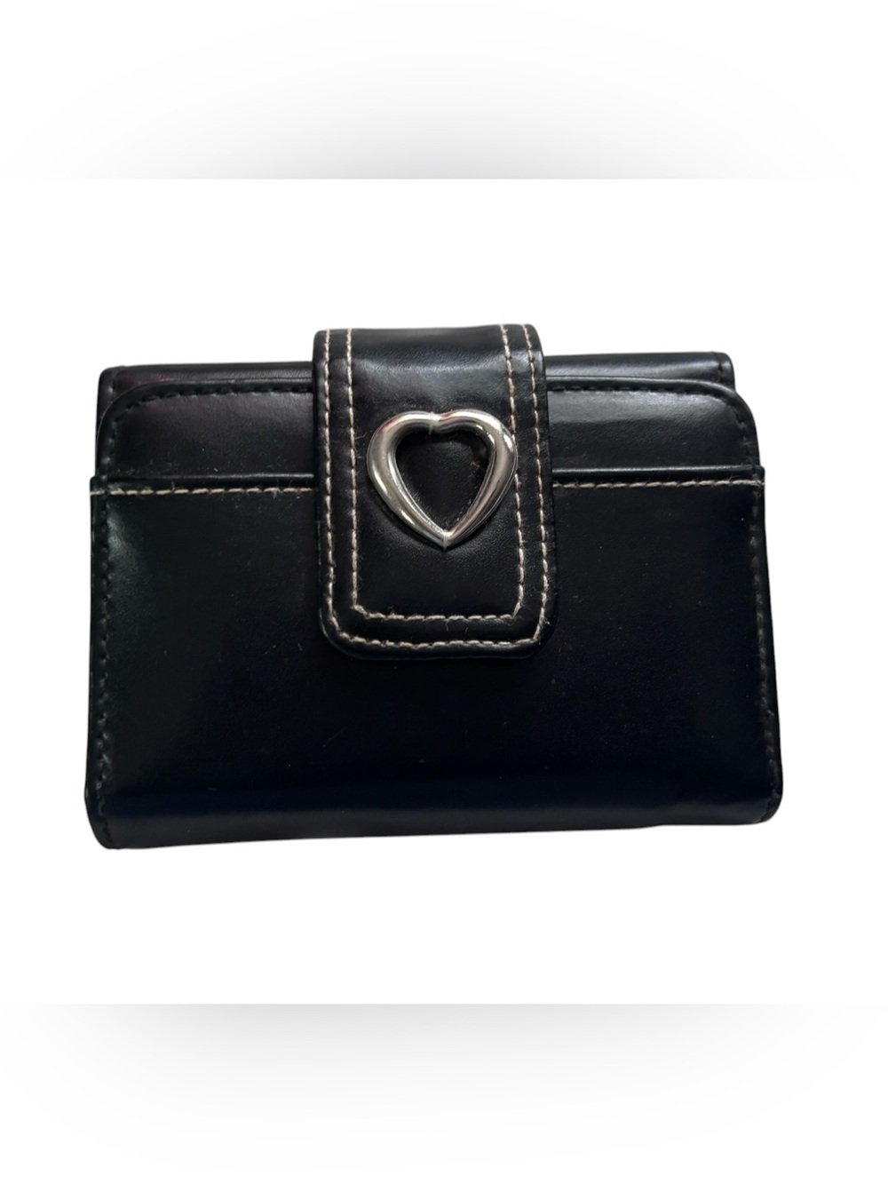 2 for $18 Black Wallet with Silver Heart Detail and Black Wallet silver details